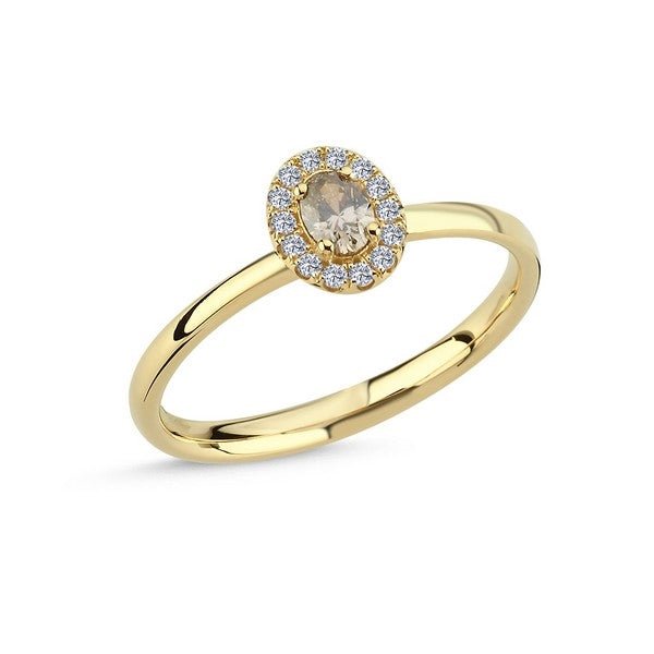 Nuran champagne diamantsring i 14 karat guld med 0,24 ct diamanter